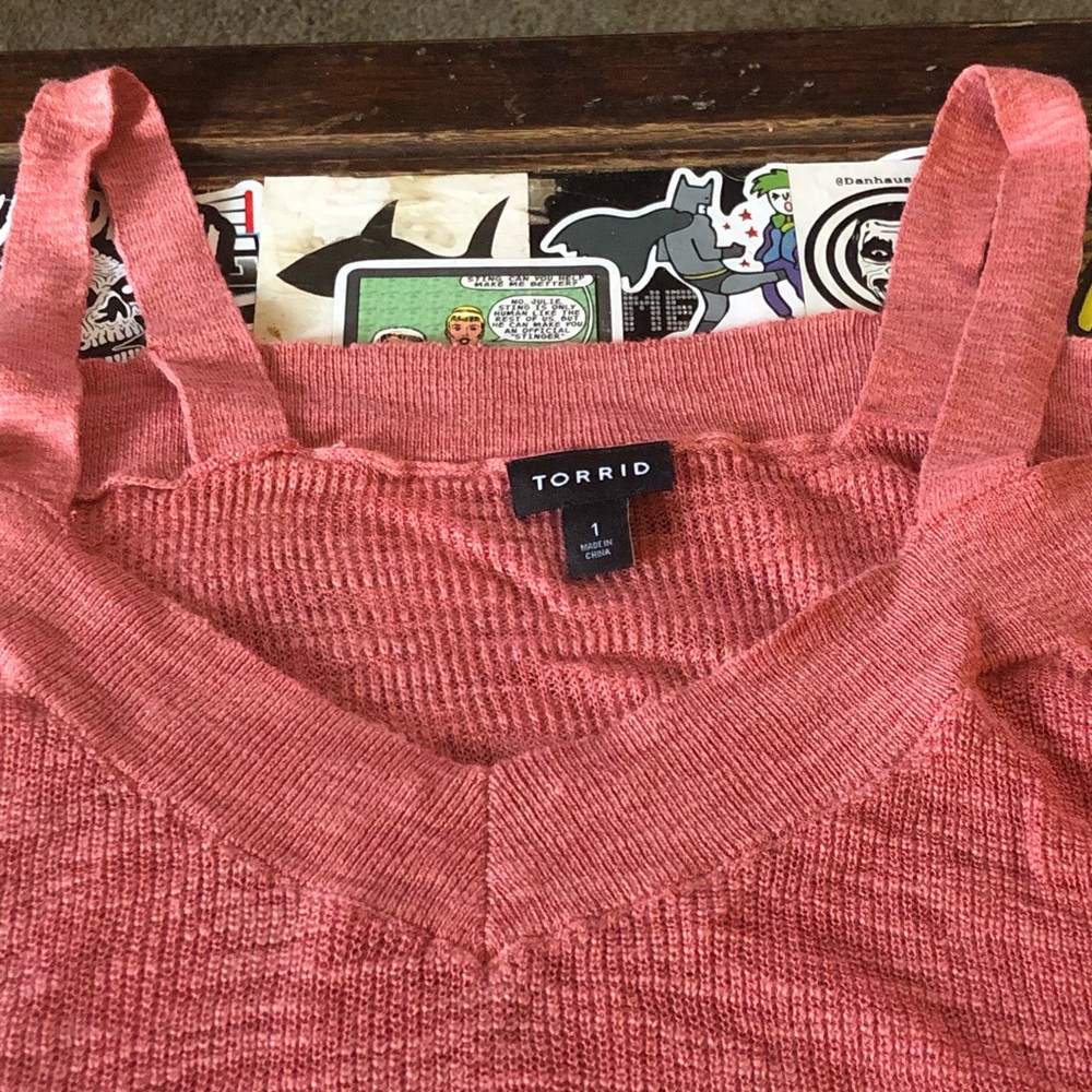 Torrid Orange Cold Shoulder Sweater Too Size 1(x)